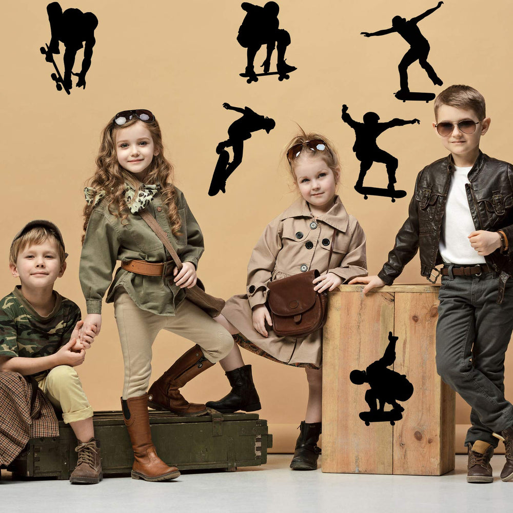 Zonon skateboard wall decal packaging—six-piece set, easy to apply, leaves no residue.