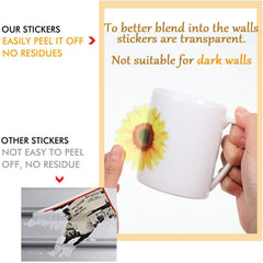 Zonon sunflower wall decals on a bathroom wall show waterproof decor