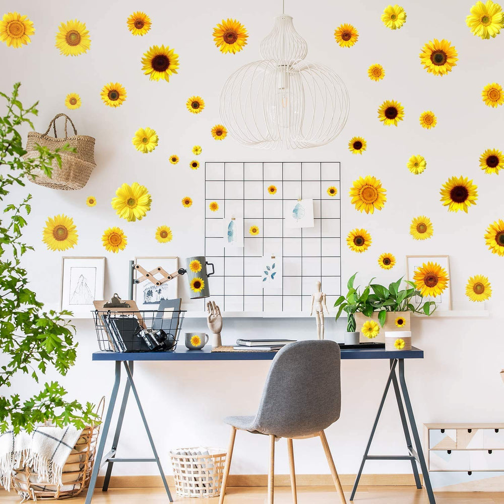 Zonon sunflower decals on a notebook or laptop highlight portable removable decoration