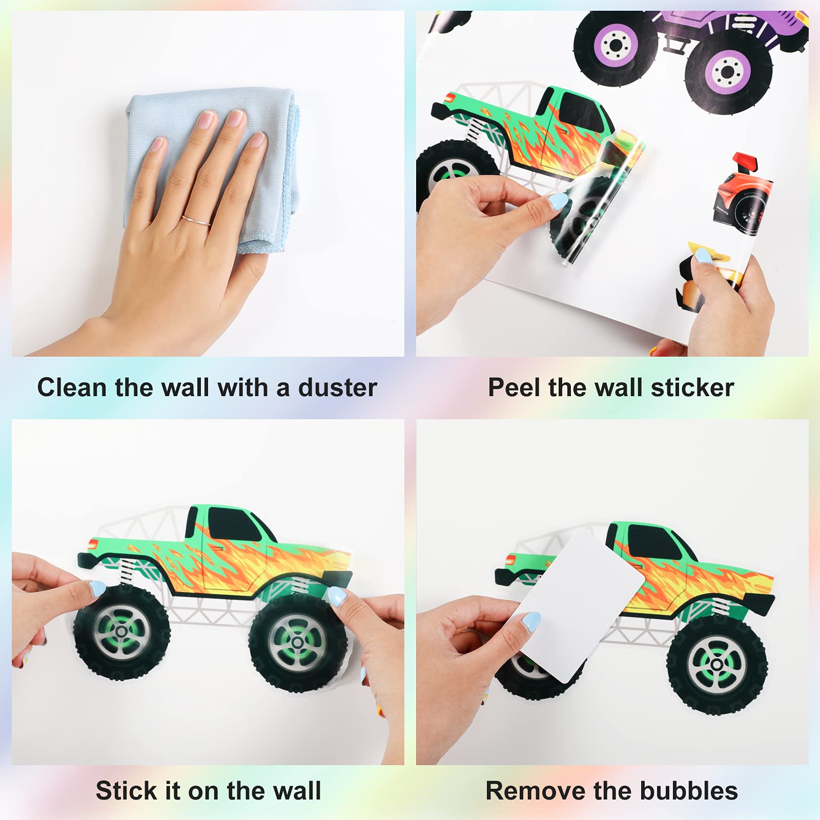 Zonon truck stickers kids room decor supports DIY creativity and imaginative play