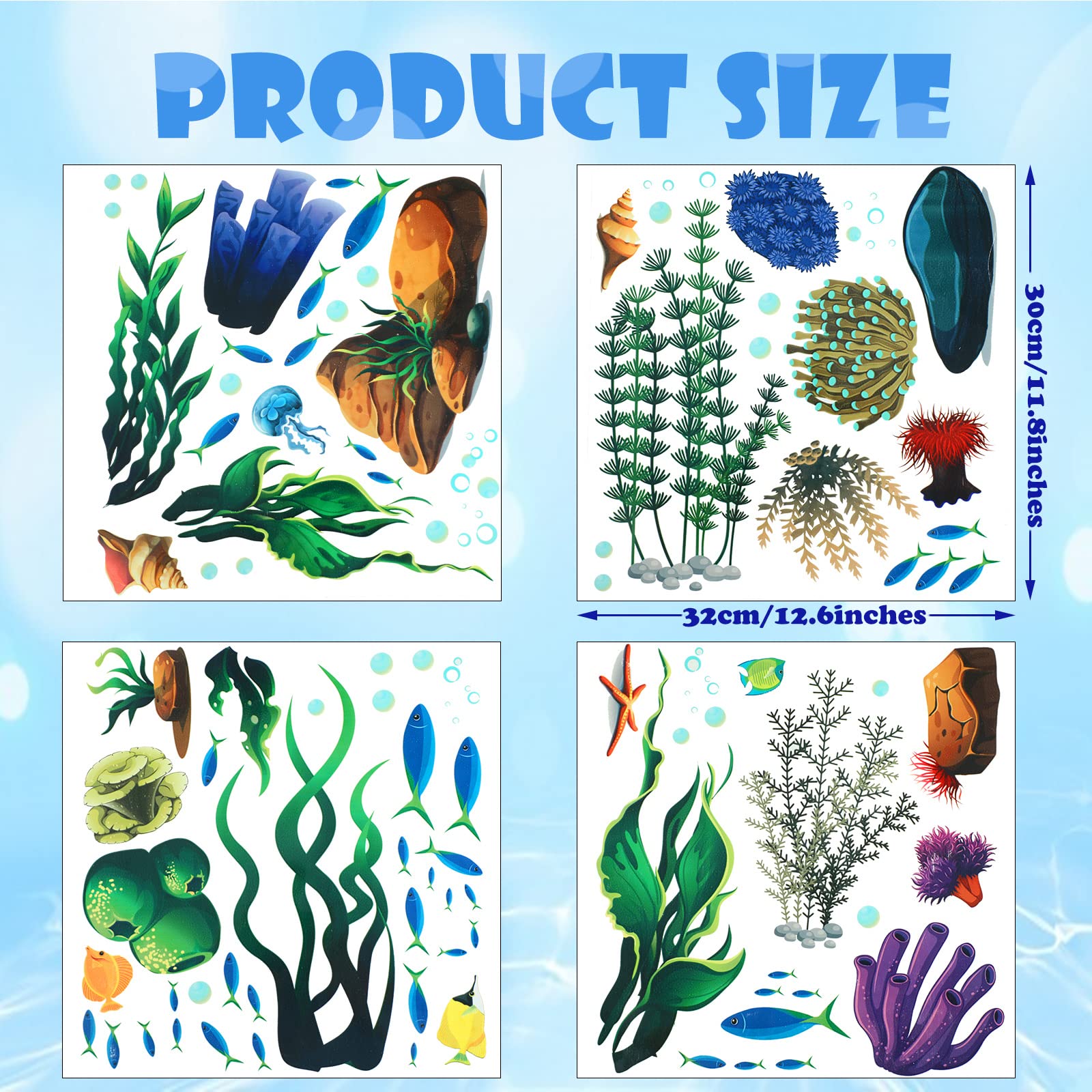 Zonon Under The Sea fish-and-bubbles decal creates playful accents for kid spaces and bathrooms