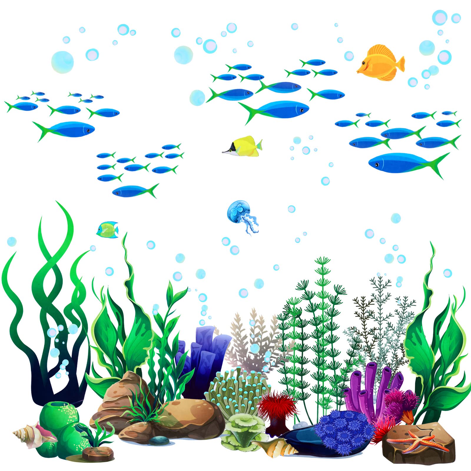 Zonon Under The Sea coral reef decal adds vibrant ocean detail to kids' spaces for playful decor