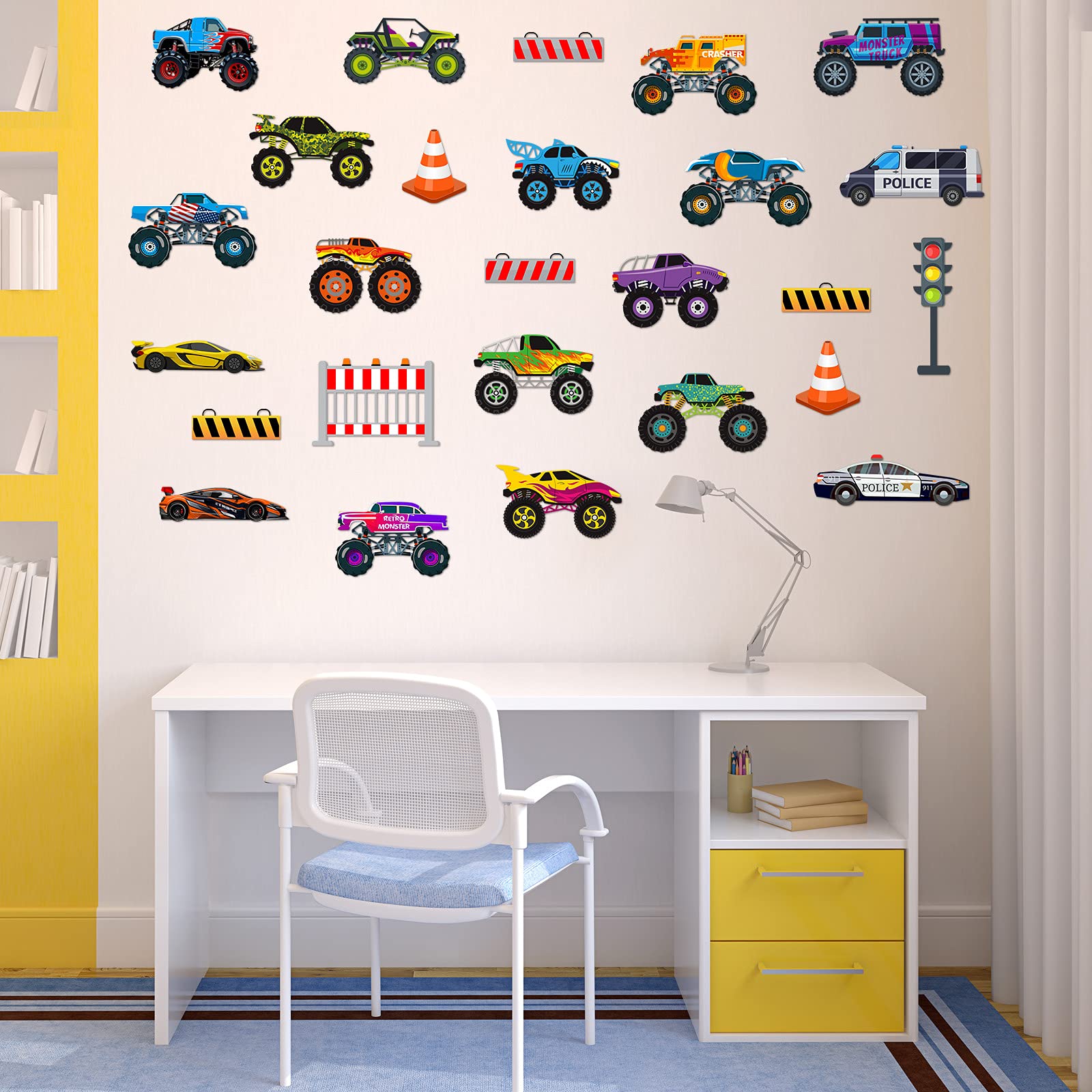 Zonon vehicles wall decal for classroom decor adds colorful educational ambiance