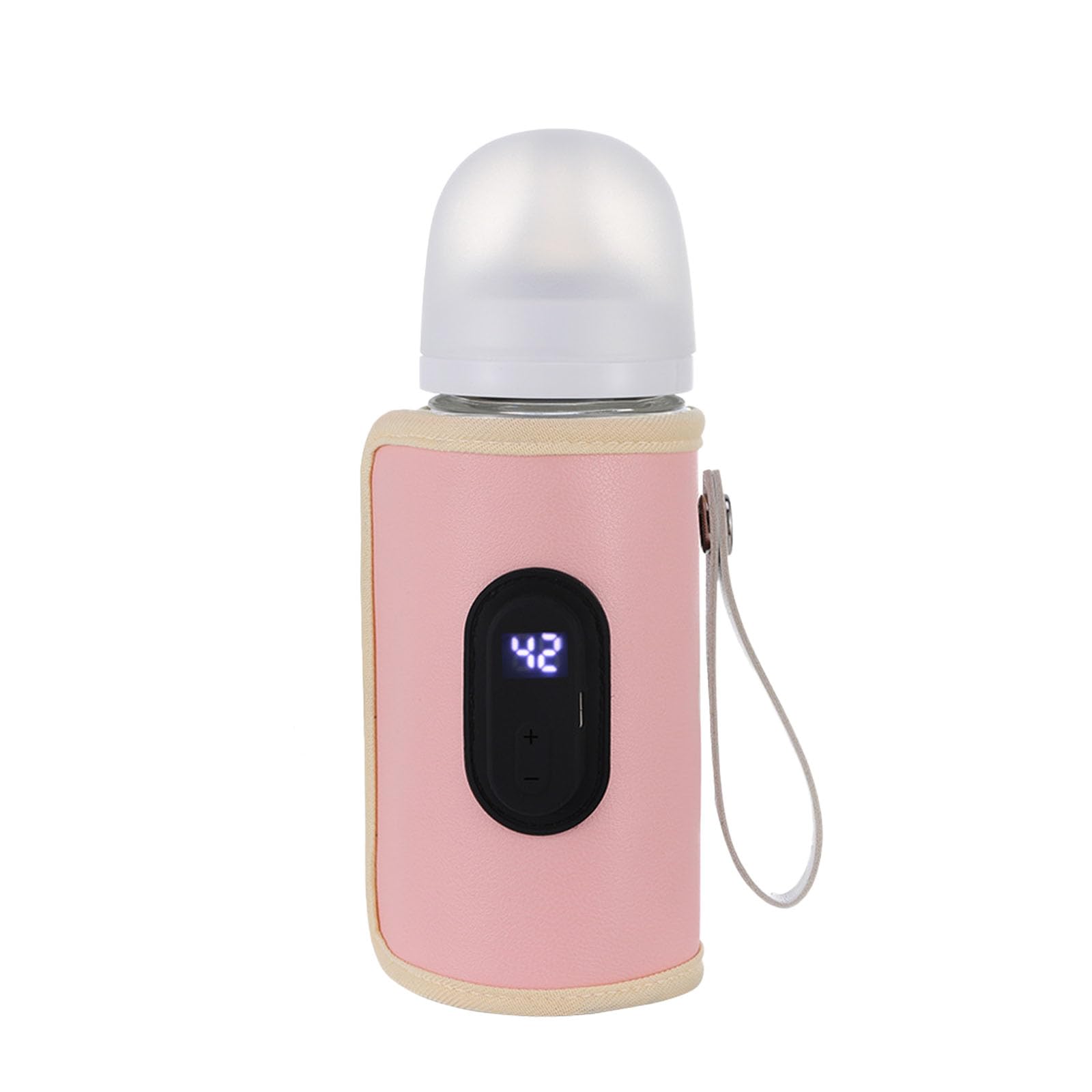 ZONV baby bottle warmer pink front display offering precise temperature control.