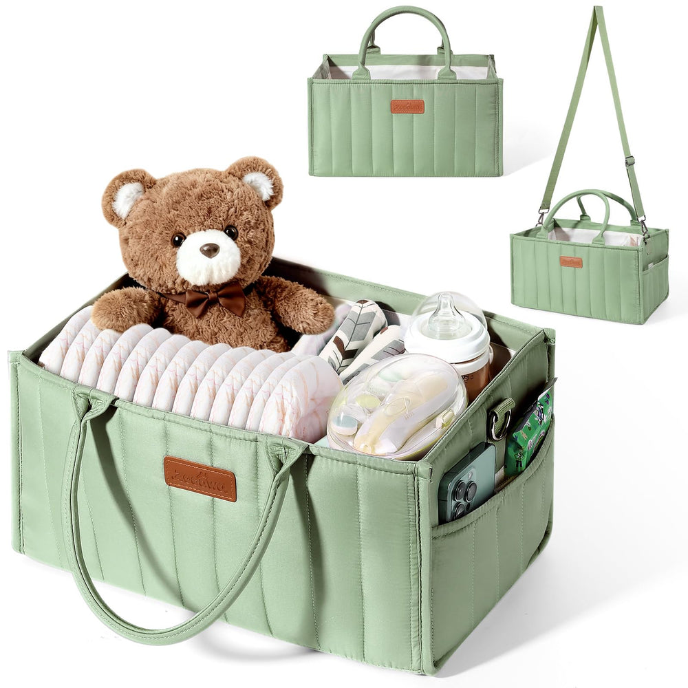 Zooawa baby diaper caddy organizer front view for quick diaper changes