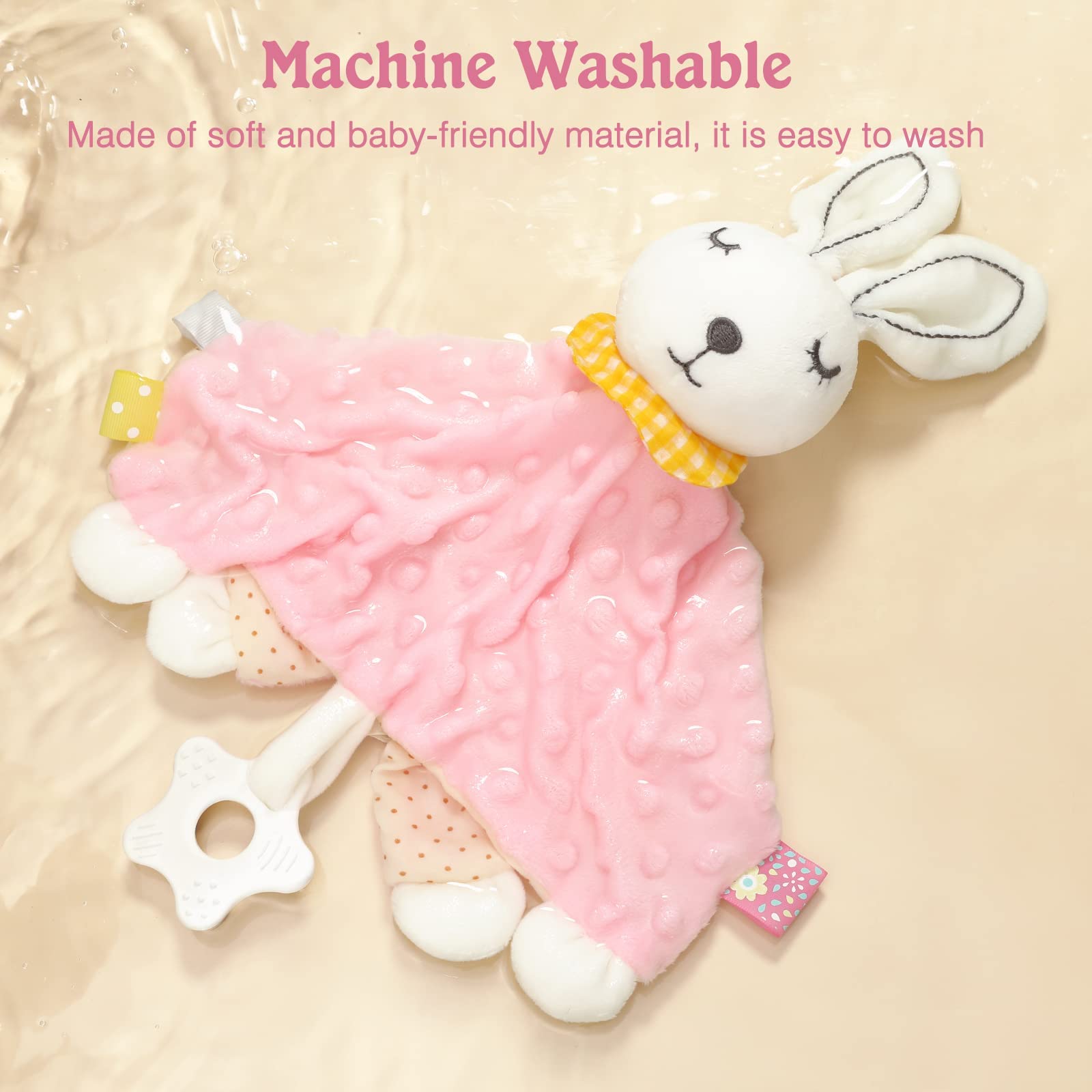 Zooawa Lovey Rabbit features colorful tags for visual and sensory exploration
