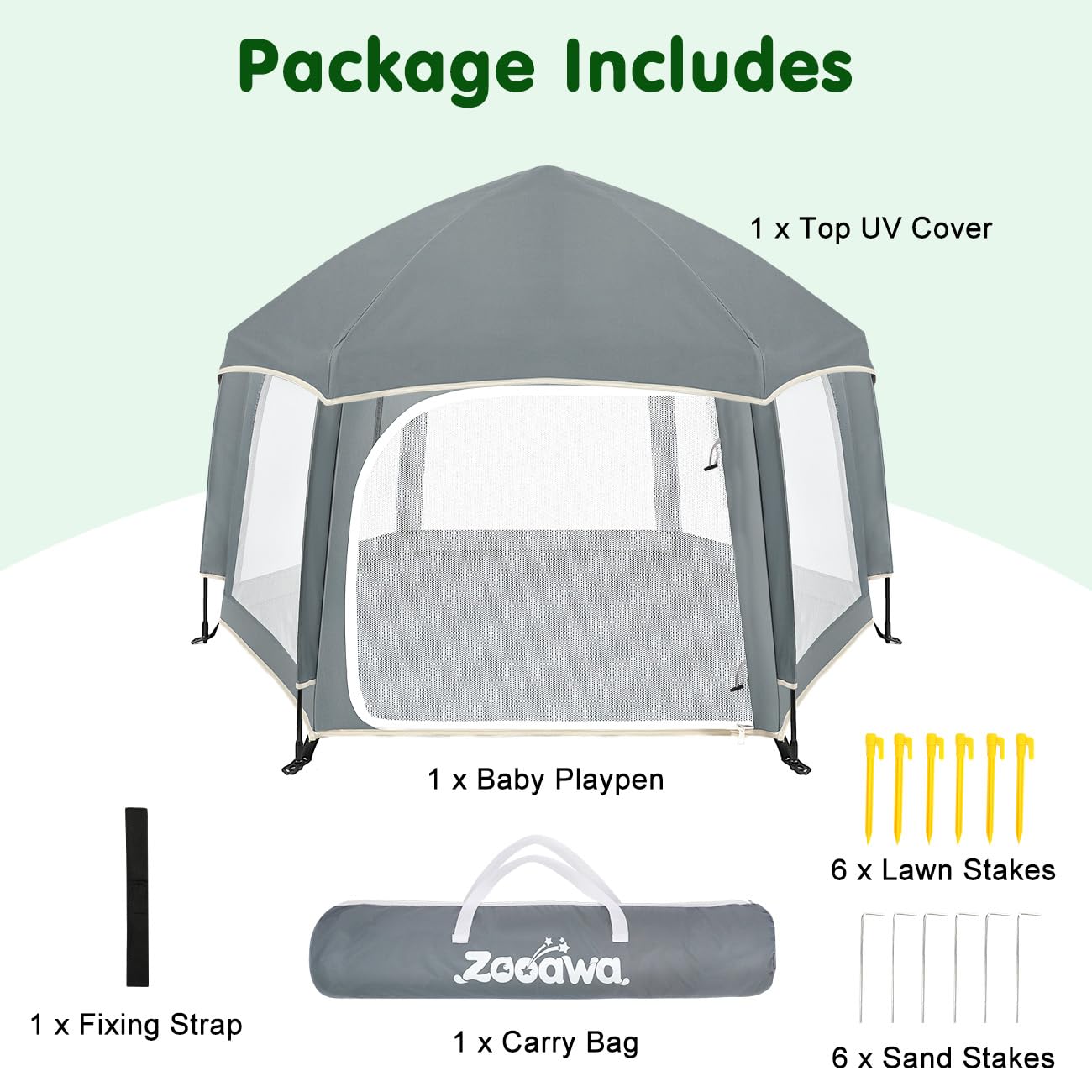 Zooawa carry bag included for easy transport
