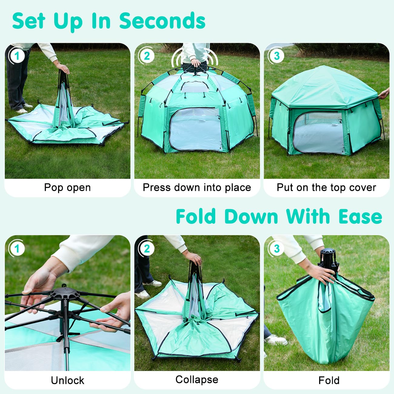 Zooawa foldable design shown with compact travel bag for easy trips