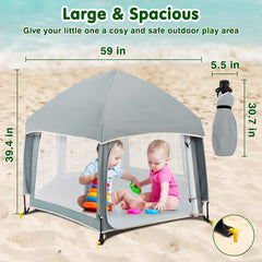 Zooawa playpen folding steps showing tool-free setup