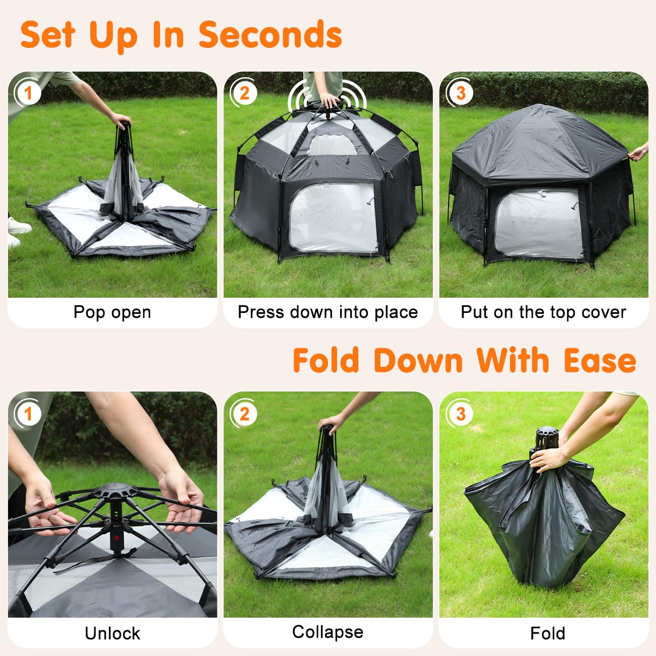 Zooawa Pop Up Playpen ground pegs secure on sand or grass.