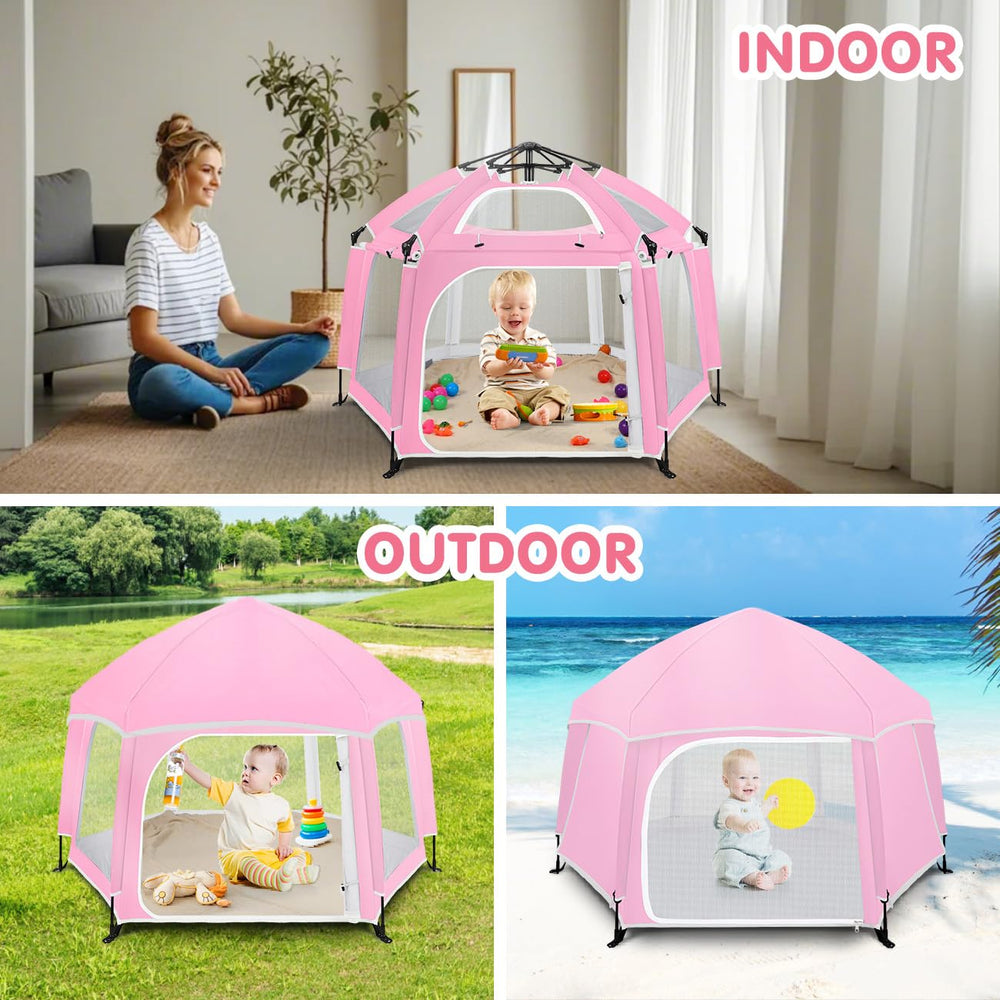 Zooawa pop up playpen travel bag included for beach or park trips