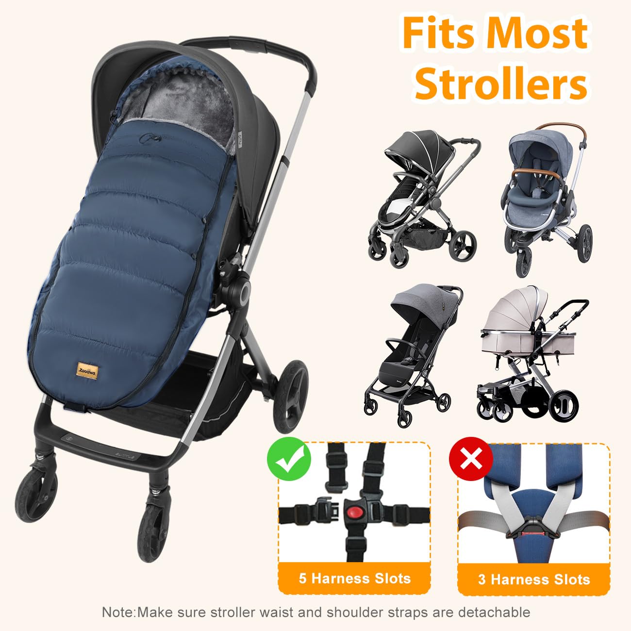 Zooawa size 43x18 inch label showing generous coverage for toddlers.