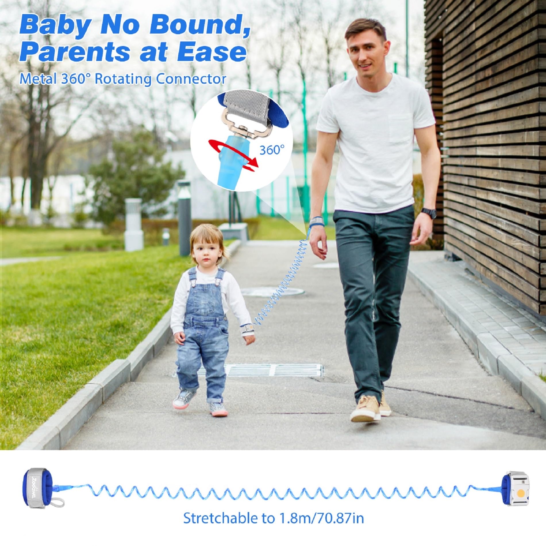 Zooawa 360-rotating-connector allows natural movement while staying connected
