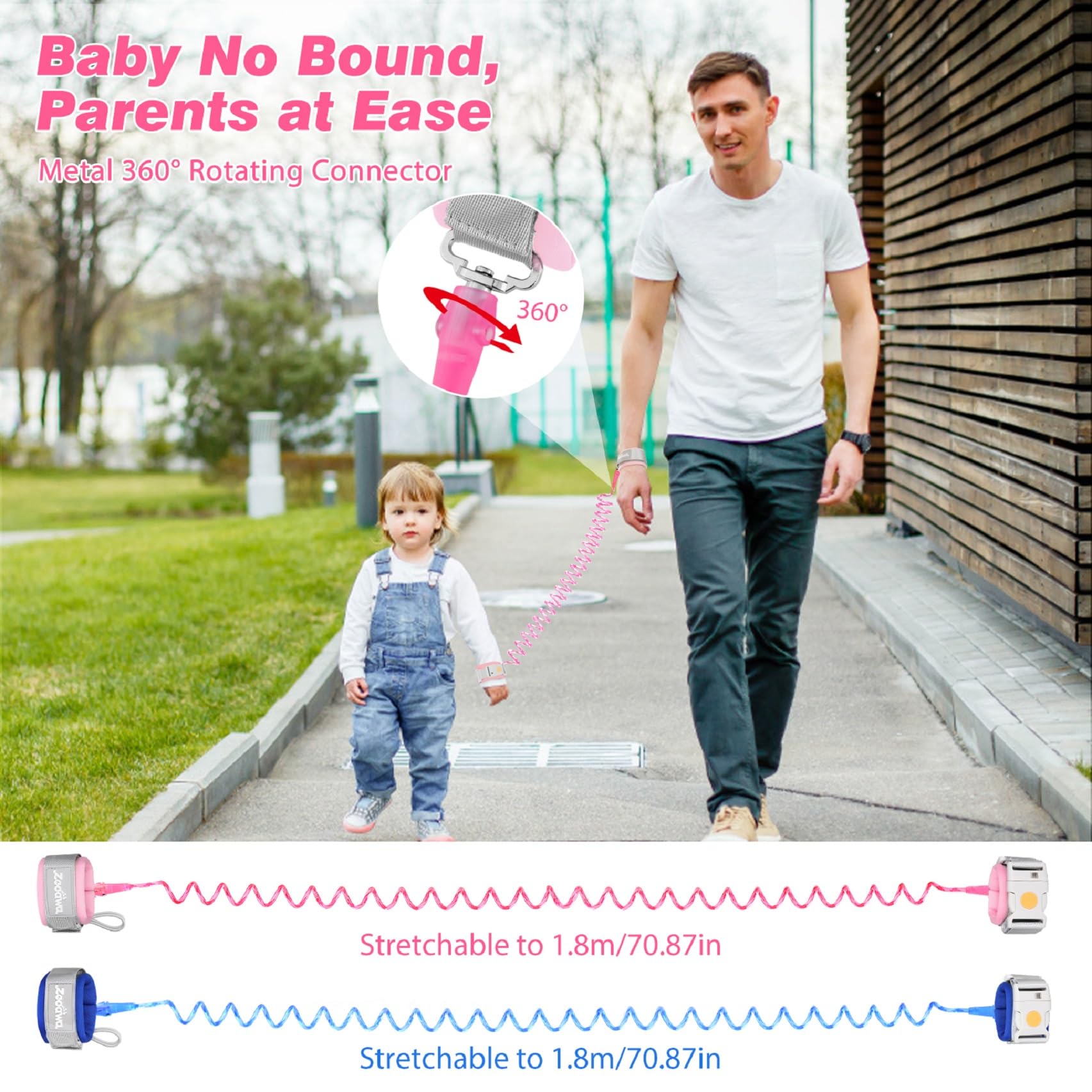 Zooawa adjustable length offers freedom while keeping child within reach.