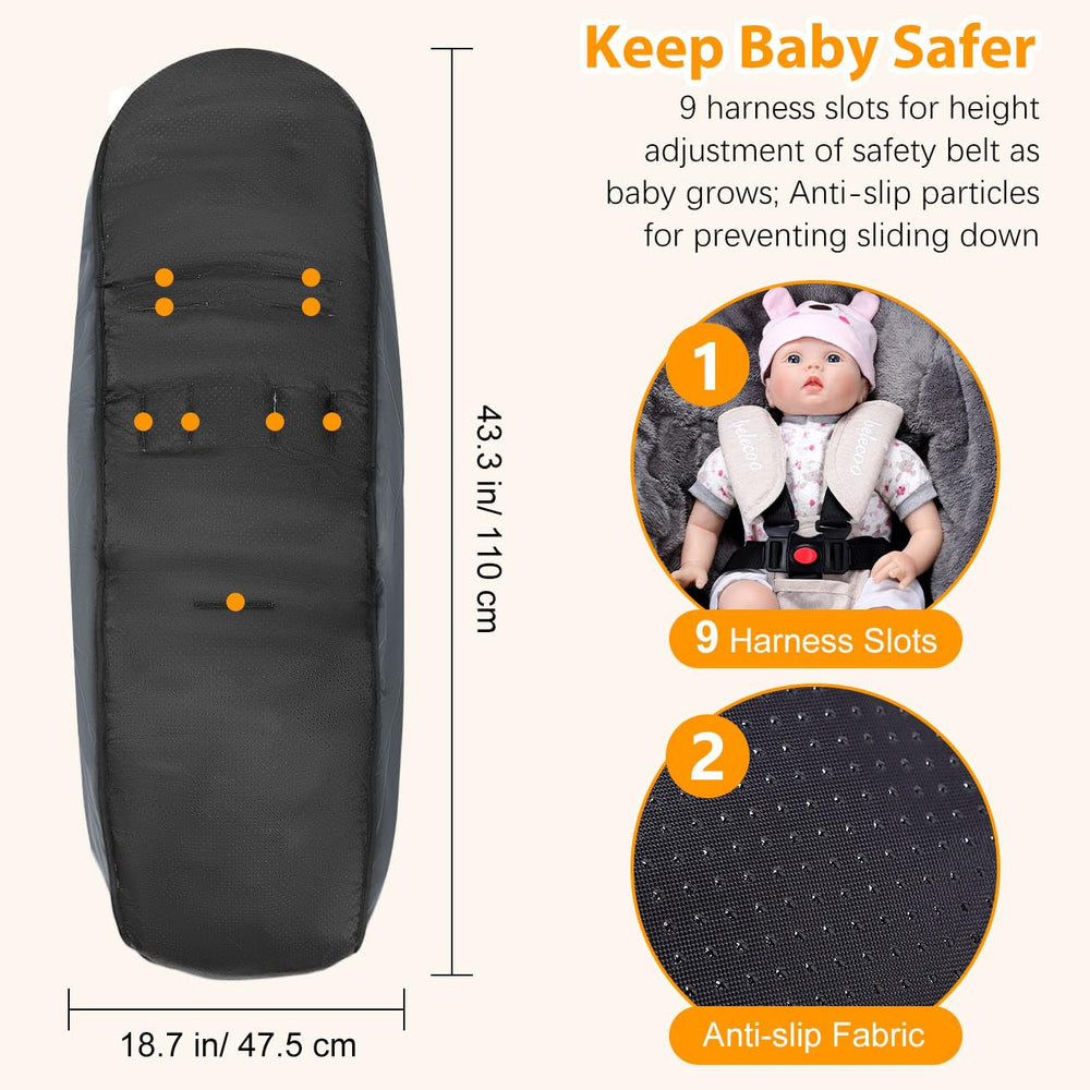 Zooawa Warm Bunting Bag back anti-slip mat helps prevent sliding on slick seats.