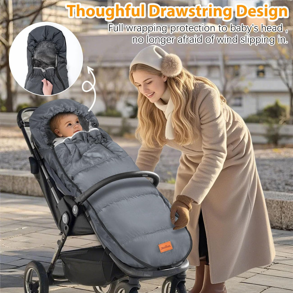 Zooawa Warm Bunting Bag uses full-coverage zippers to block wind and rain.