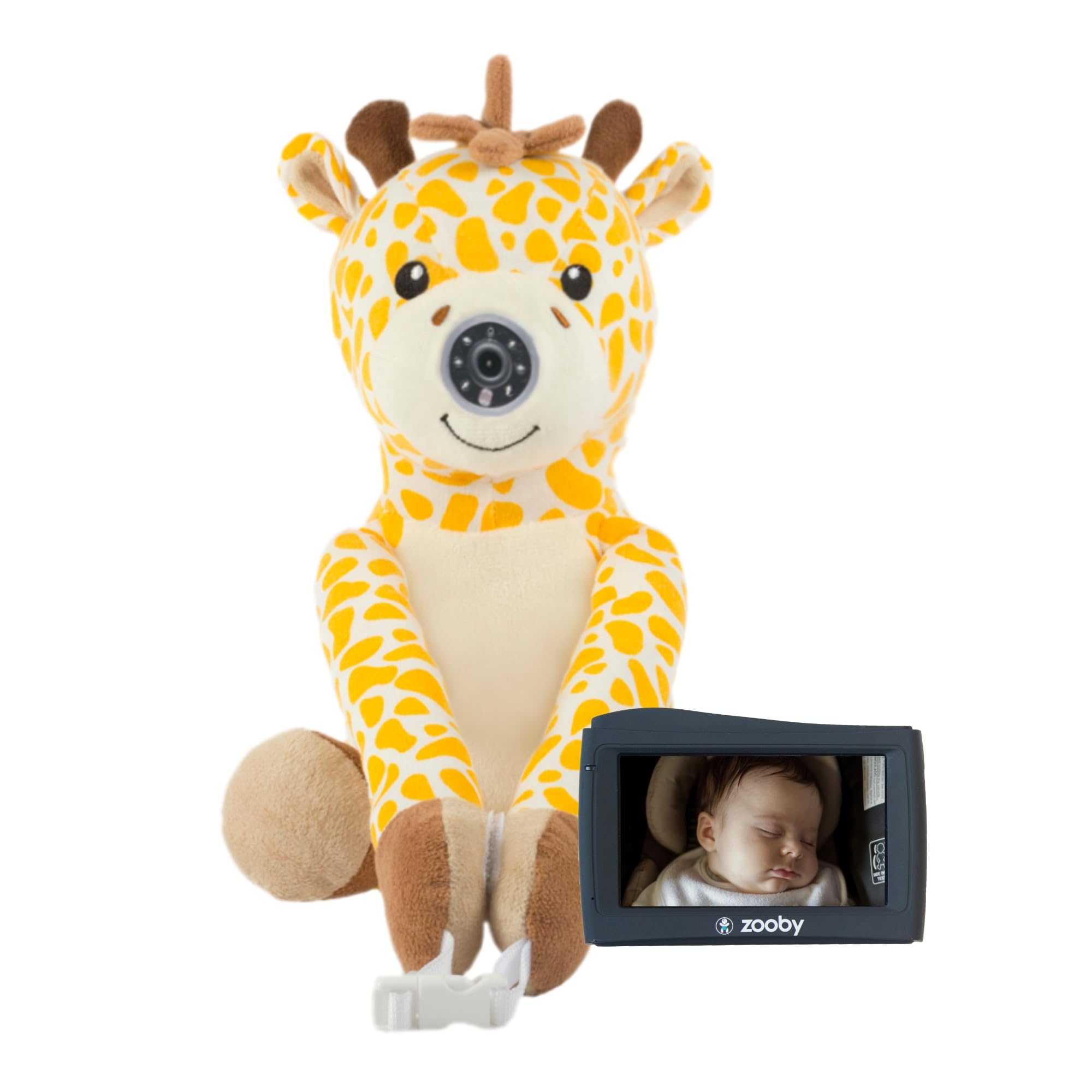 zooby car monitor plush camera with soothing ride-time comfort
