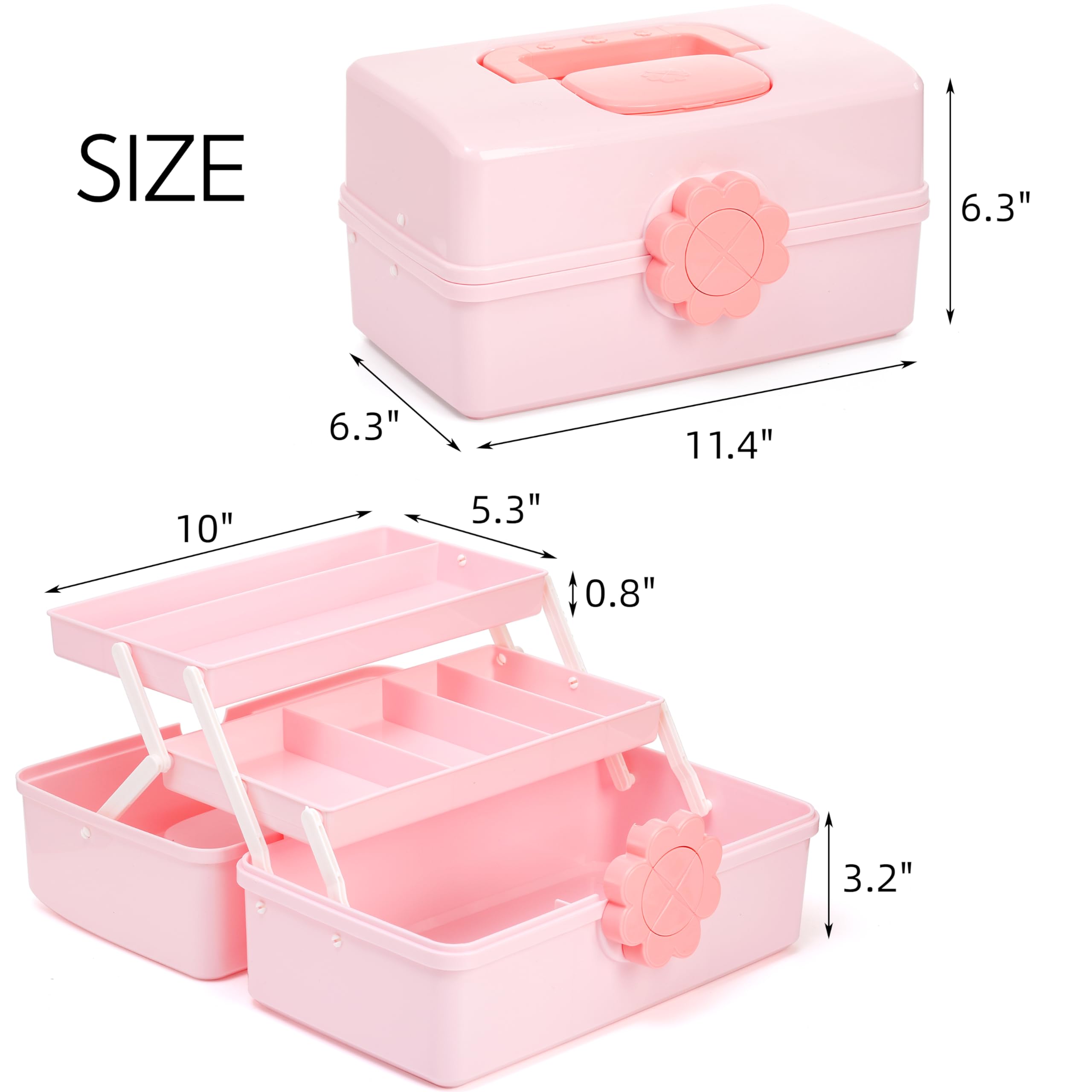 ZOOFOX pink storage organizer with handle for easy transport