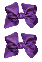 ZOONAI 3 Inch Deep Purple Bow Clip photo-ready accessory for baby outfits