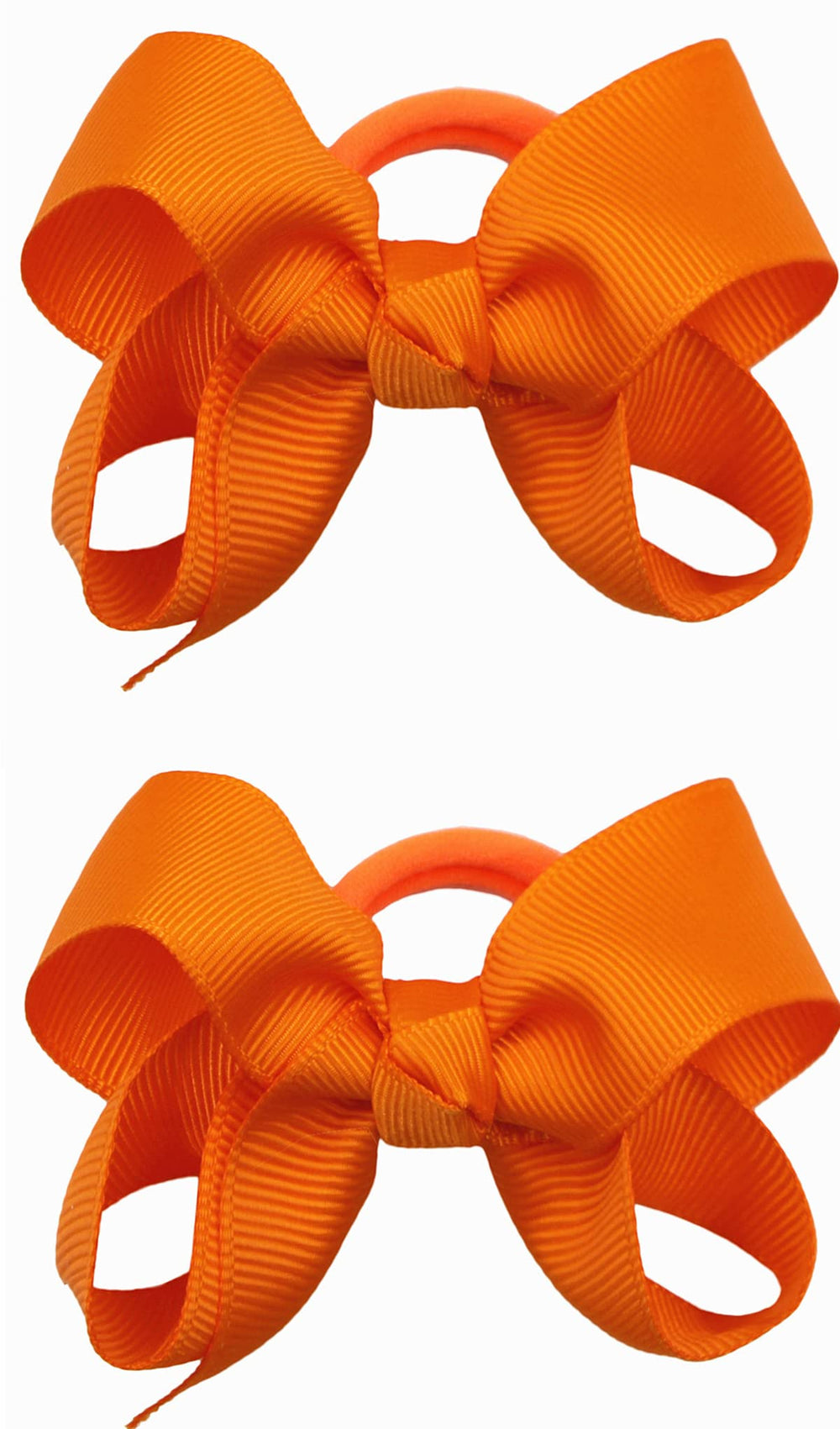 ZOONAI 3 inch orange baby bow with elastic hair tie for everyday wear