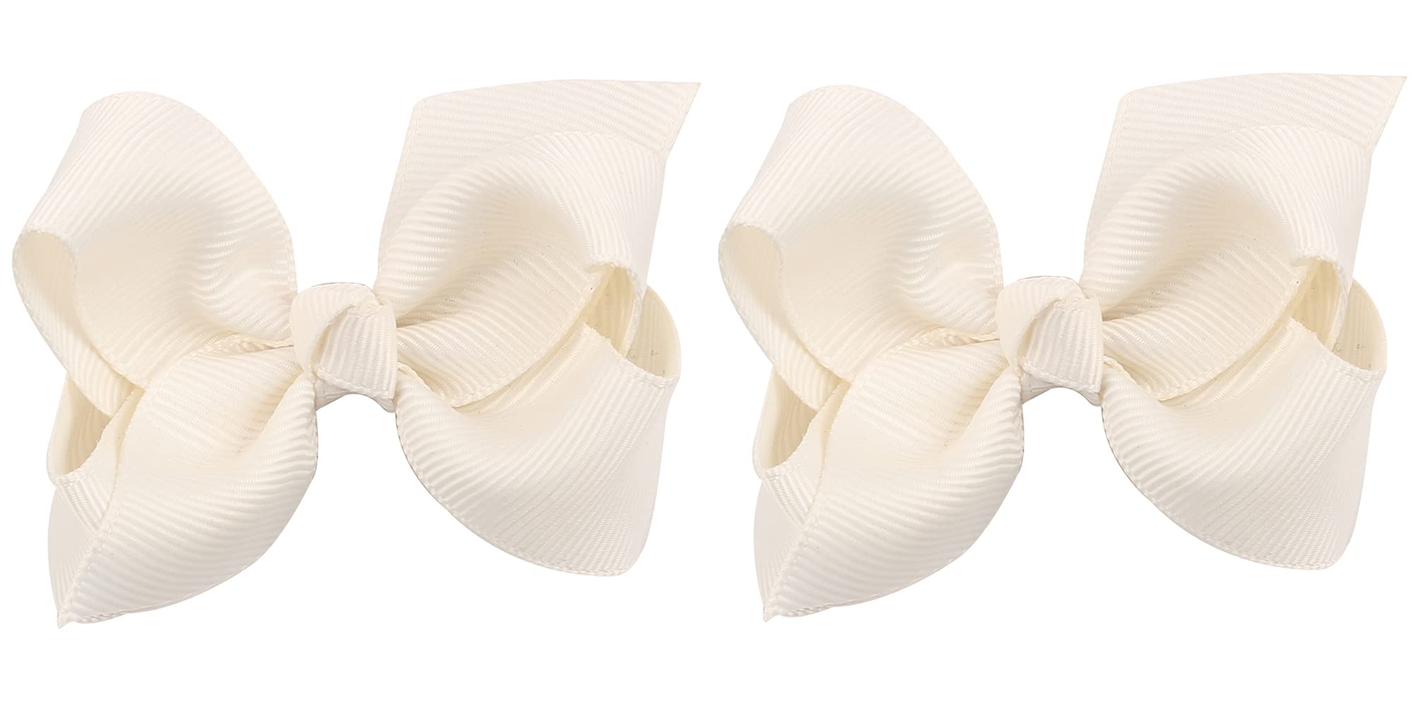 ZOONAI 3-inch ivory baby bow clip for photos and daily wear.