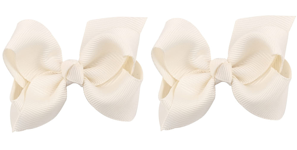 ZOONAI 3-inch ivory baby bow clip for photos and daily wear.