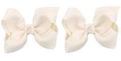 ZOONAI 3-inch ivory baby bow clip for photos and daily wear.