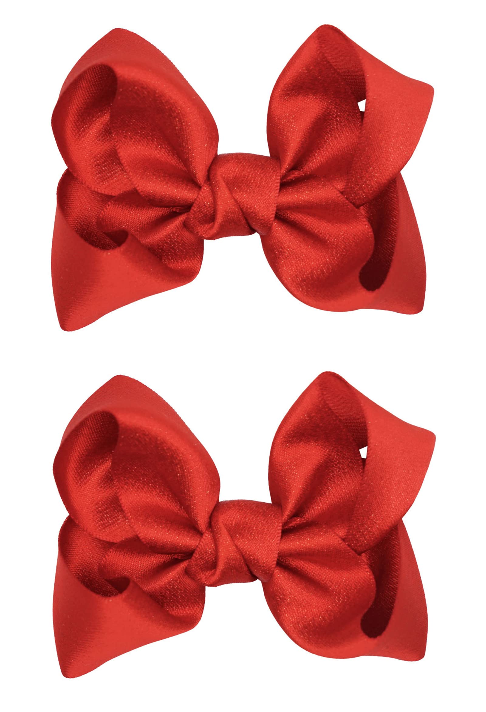 ZOONAI 3-inch baby bow clip set of 2 red for adorable everyday wear