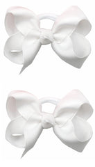 ZOONAI 3-inch baby bow white front view enhances everyday outfits