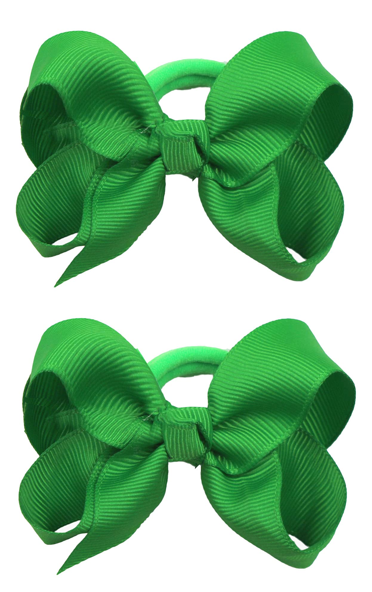 ZOONAI 3-inch baby girl bow in deep green, close-up for party-ready style.
