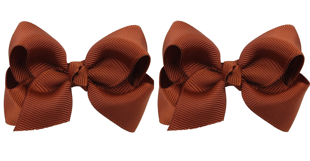 ZOONAI 3-inch brown baby bow clip close-up for stylish photos.