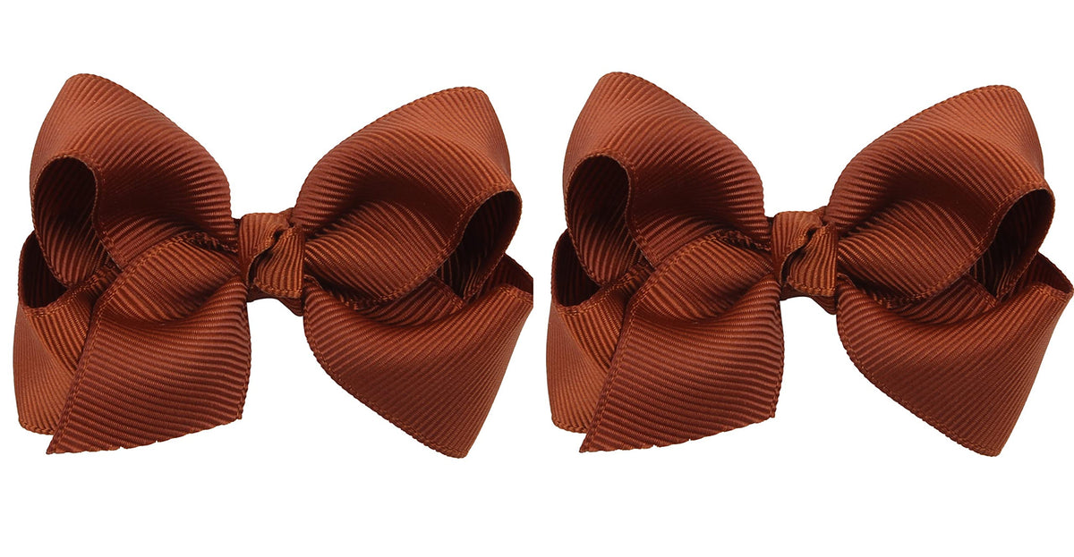 ZOONAI 3-inch brown baby bow clip close-up for stylish photos.