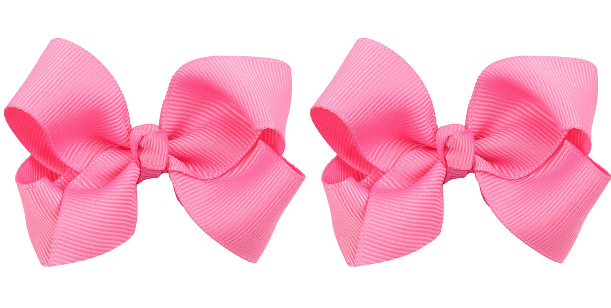 ZOONAI baby bow deep pink clip front view for photos and daily wear.