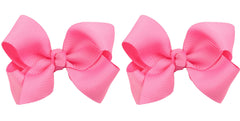ZOONAI baby bow deep pink clip front view for photos and daily wear.