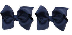 ZOONAI navy baby girl hair bow clip closeup adds cute photo-ready detail.