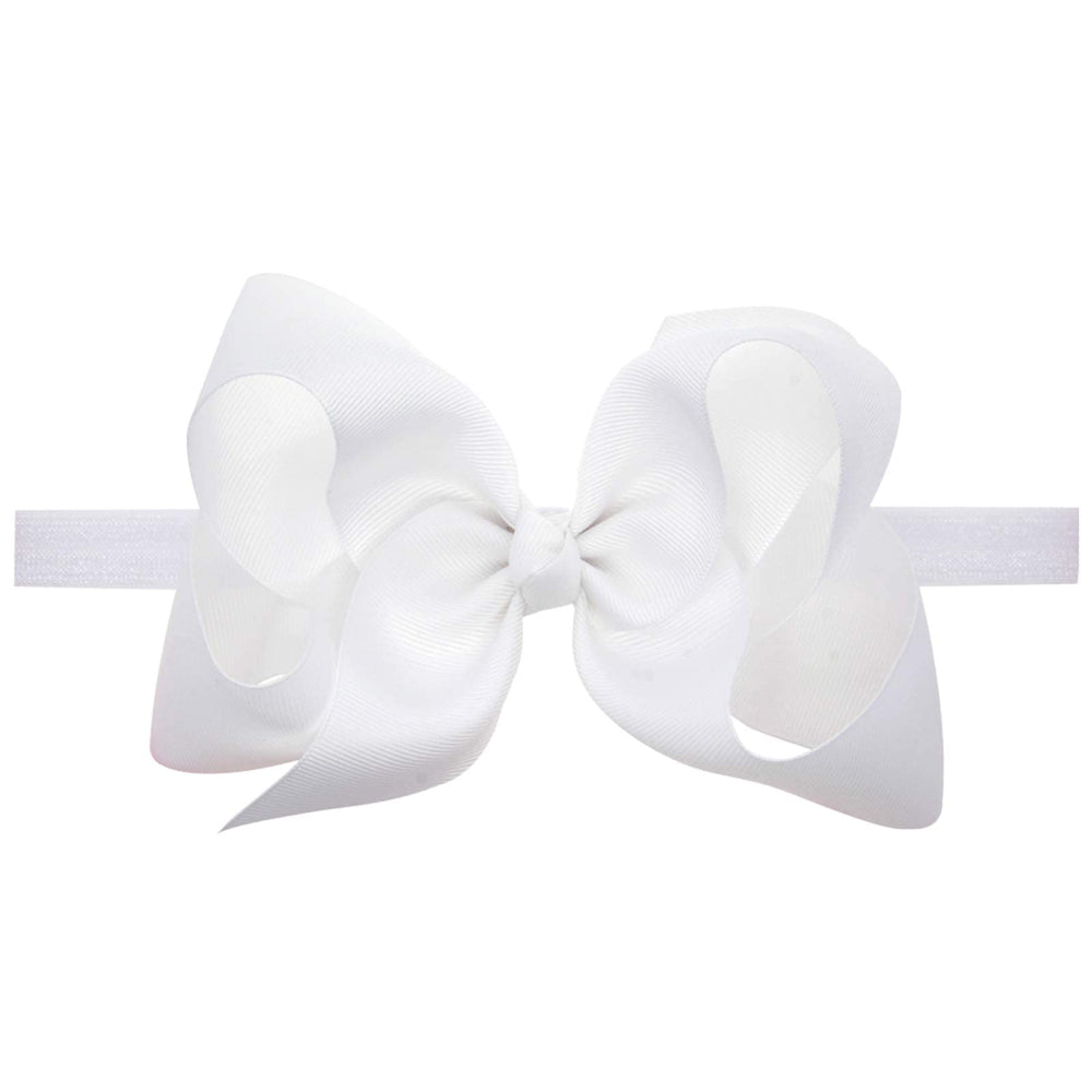 ZOONAI baby hair bow headband worn on toddler for photo-ready bright styling.