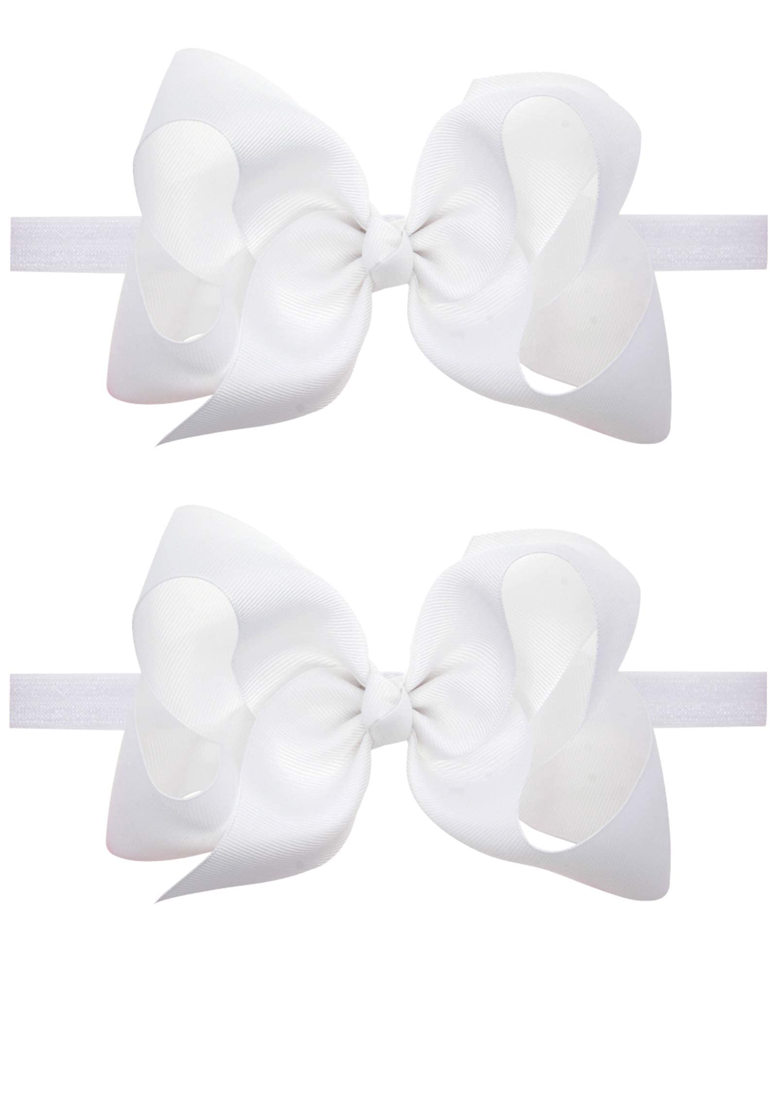 ZOONAI baby hair bow headband close-up showing soft elastic for comfortable wear.