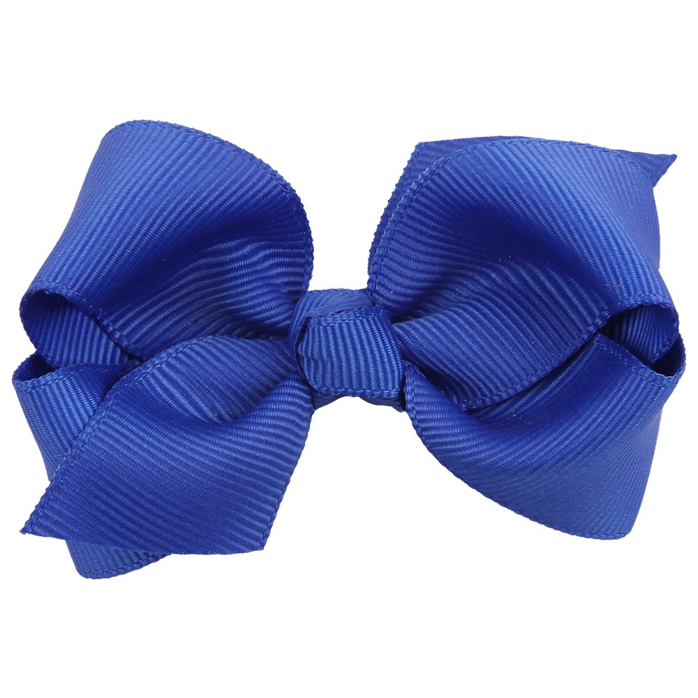 ZOONAI blue 3-inch bow clip, side view showing bowknot detail.