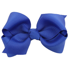 ZOONAI blue 3-inch bow clip, side view showing bowknot detail.