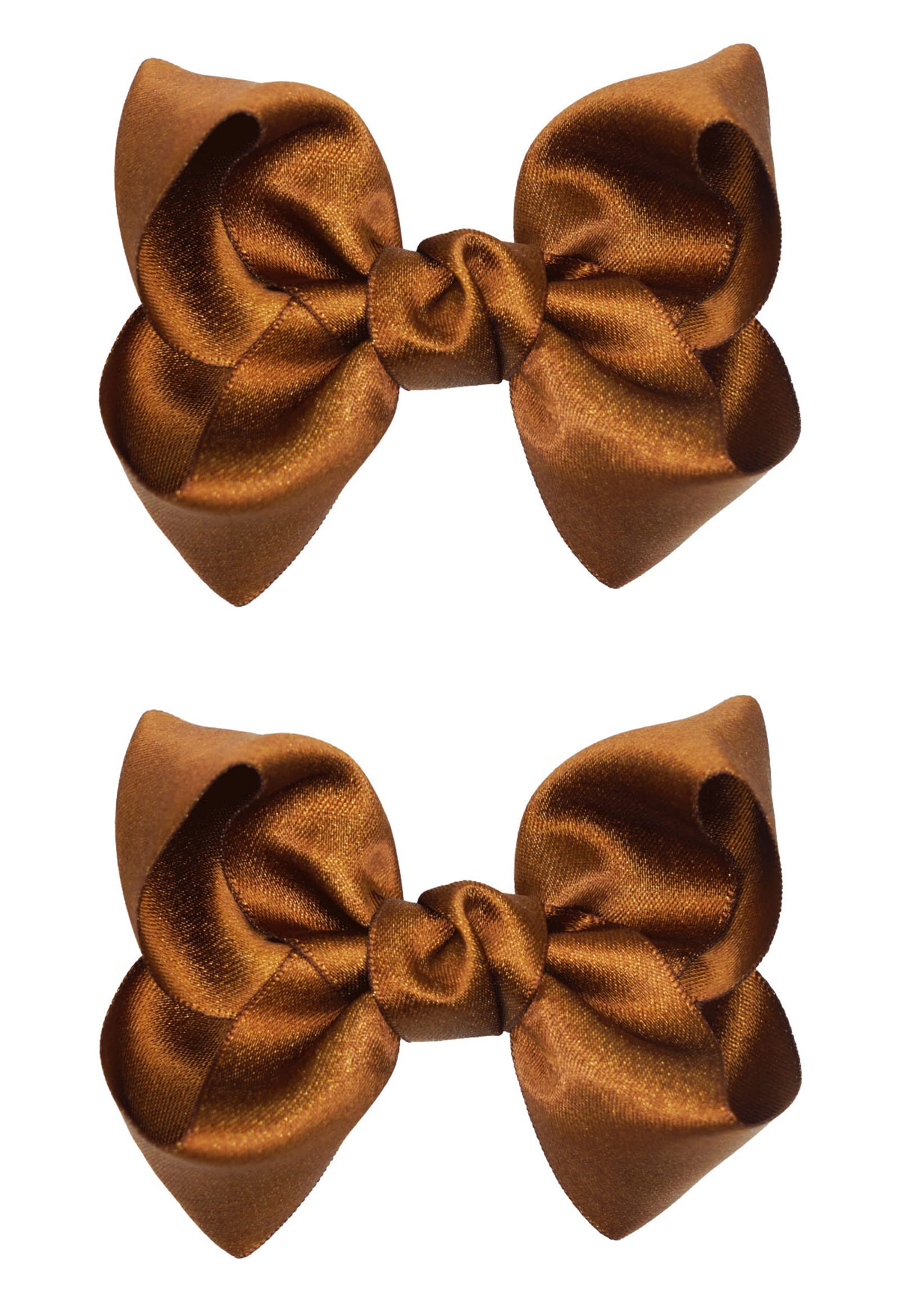 ZOONAI deep brown 3-inch baby bow clip close-up for stylish photo moments