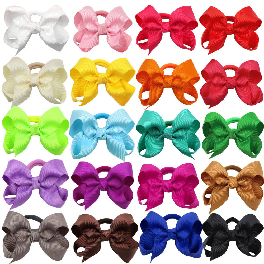 ZOONAI ponytail holder red bow close-up keeps hair tidy and adorable.