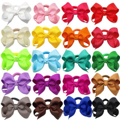 ZOONAI ponytail holder red bow close-up keeps hair tidy and adorable.