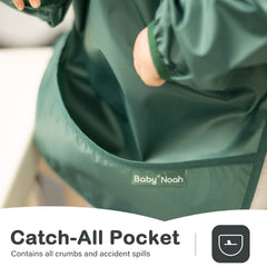Zoosa baby long sleeve waterproof bib hook-and-loop closure demonstrates adjustable fit