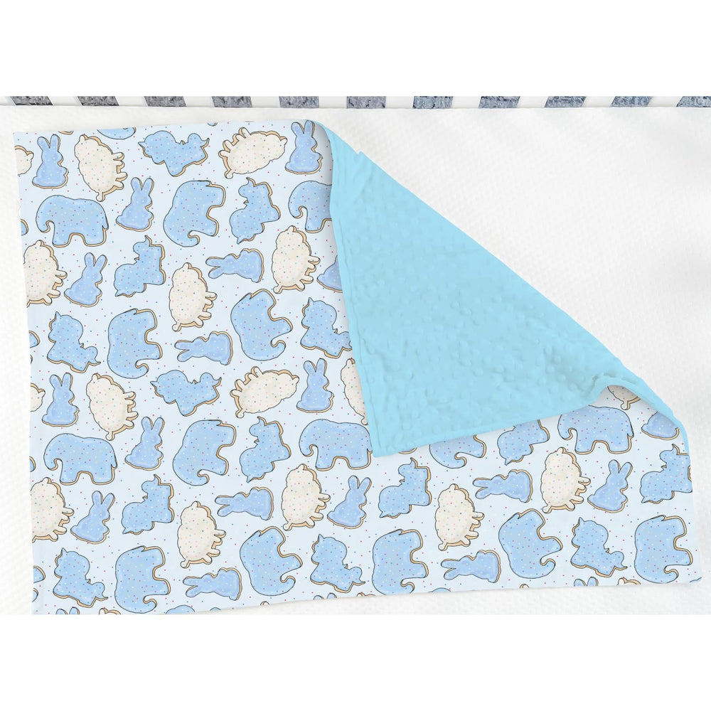 ZoUbqchY blue-animal-cookie-blanket-dotted-back dotted texture adds gentle softness