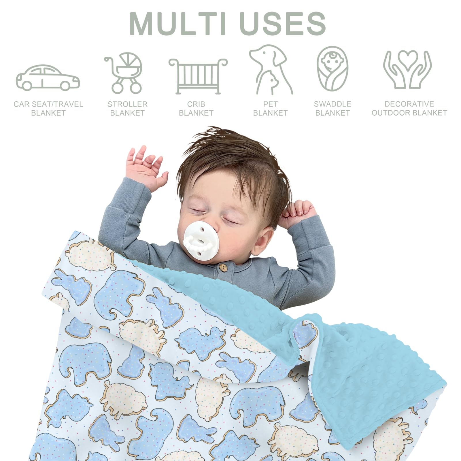 ZoUbqchY blue-animal-cookie-blanket-soft-closeup plush texture gentle on skin
