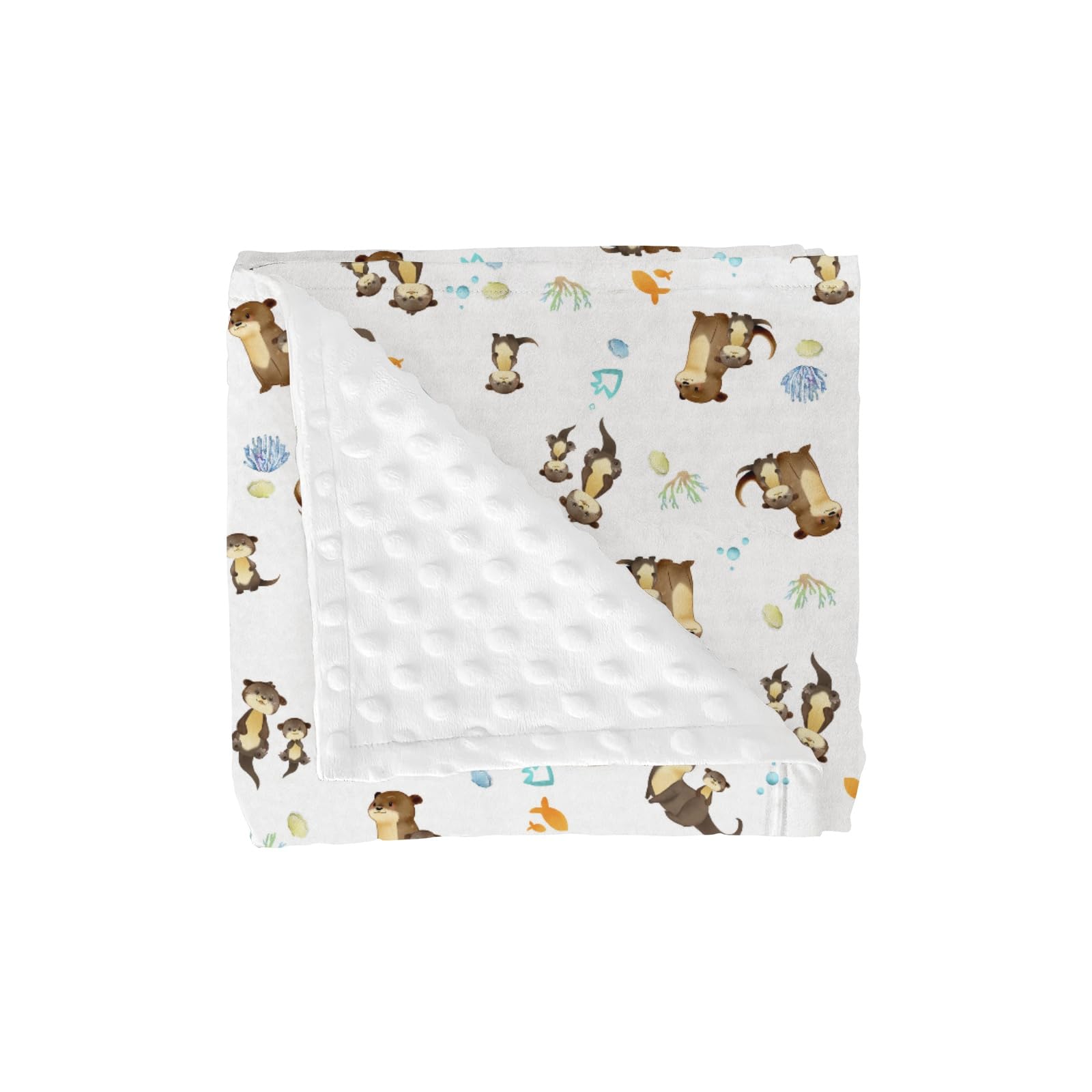 ZoUbqchY cute otters family pattern blanket offers cozy infant comfort.