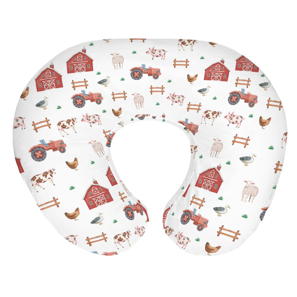 ZoUbqchY Farm Animals Life nursing pillow cover with playful animals for cozy feeding.