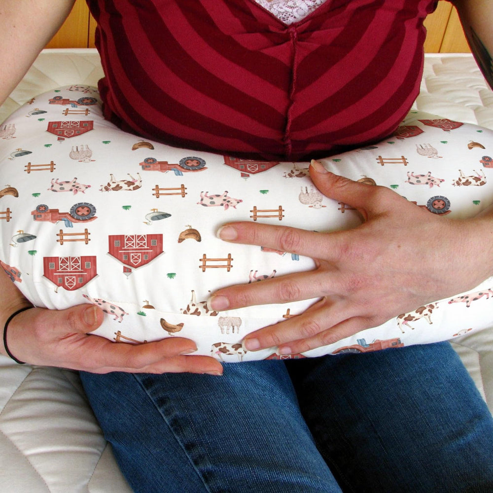 ZoUbqchY Farm Animals Life nursing pillow cover fits 22x18 inch pillows snugly.