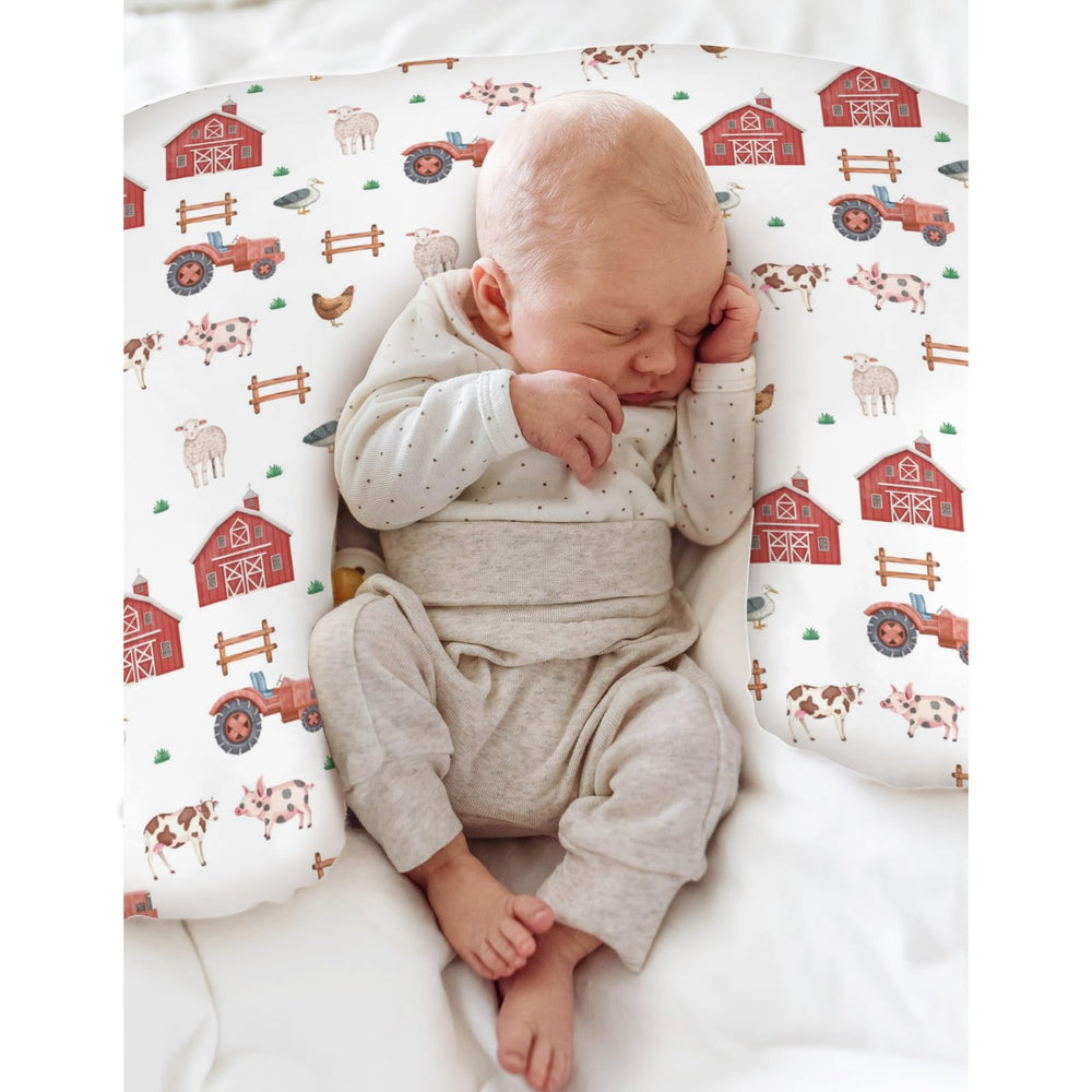 ZoUbqchY Farm Animals Life nursing pillow cover adds calming nursery decor.