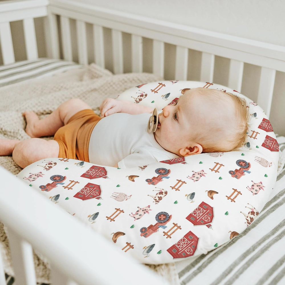 ZoUbqchY Farm Animals Life nursing pillow cover is machine washable for easy care.